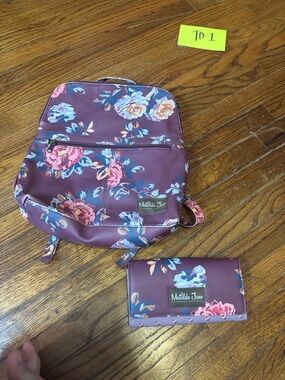 Matilda Jane Plum Floral Backpack & Wallet Set
